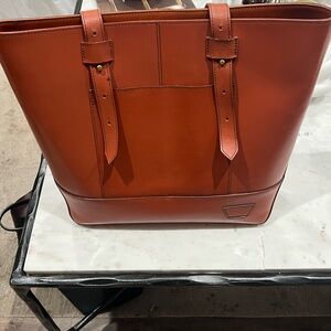 Classic Tan Leather Tote Bag